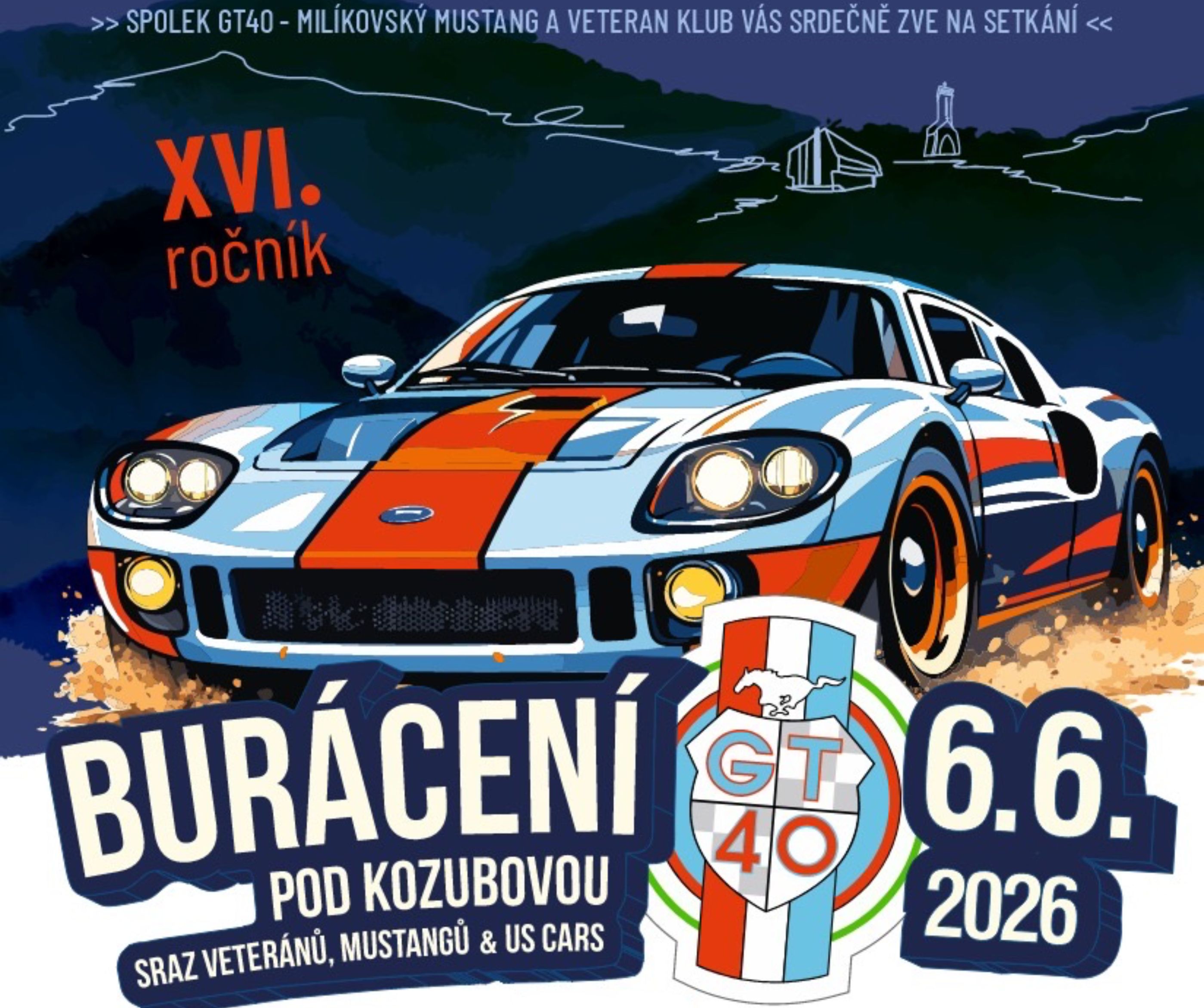 Plakát ročníku: XVI. Sraz veteránů, Mustangů & US Cars